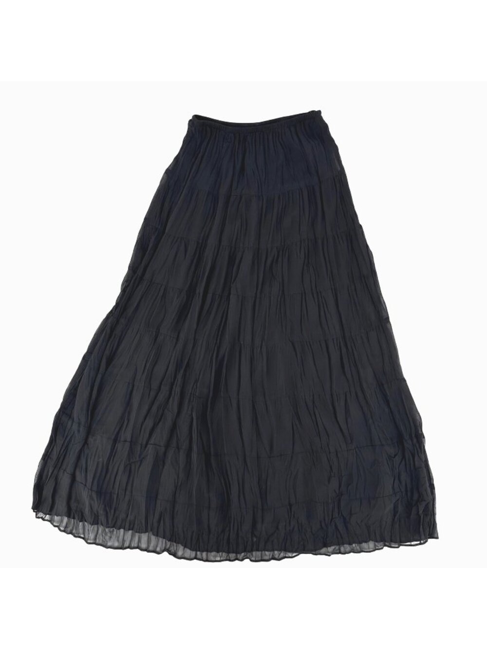 MSK Womens Black Tiered Maxi Skirt Lined Polyester Small